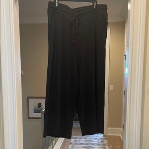 Black pull on pants with tie waist (bw)